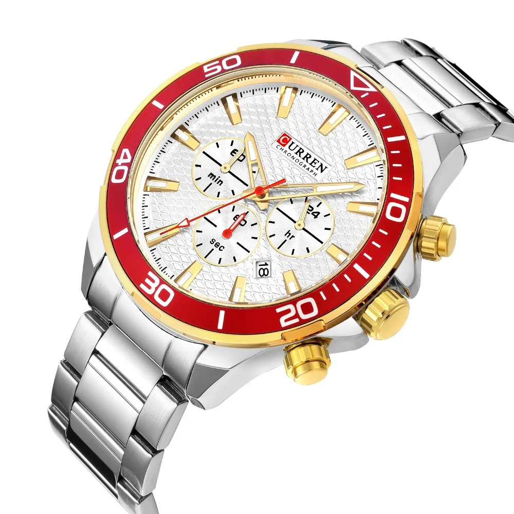 CURREN Men Watch Fashion Military Chronograph Quartz Men Watch Casual Waterproof Stainless steel Wristwatch
CURREN Men Watch Fashion Military Chronograph Quartz Men Watch Casual Waterproof Stainless steel Wristwatch