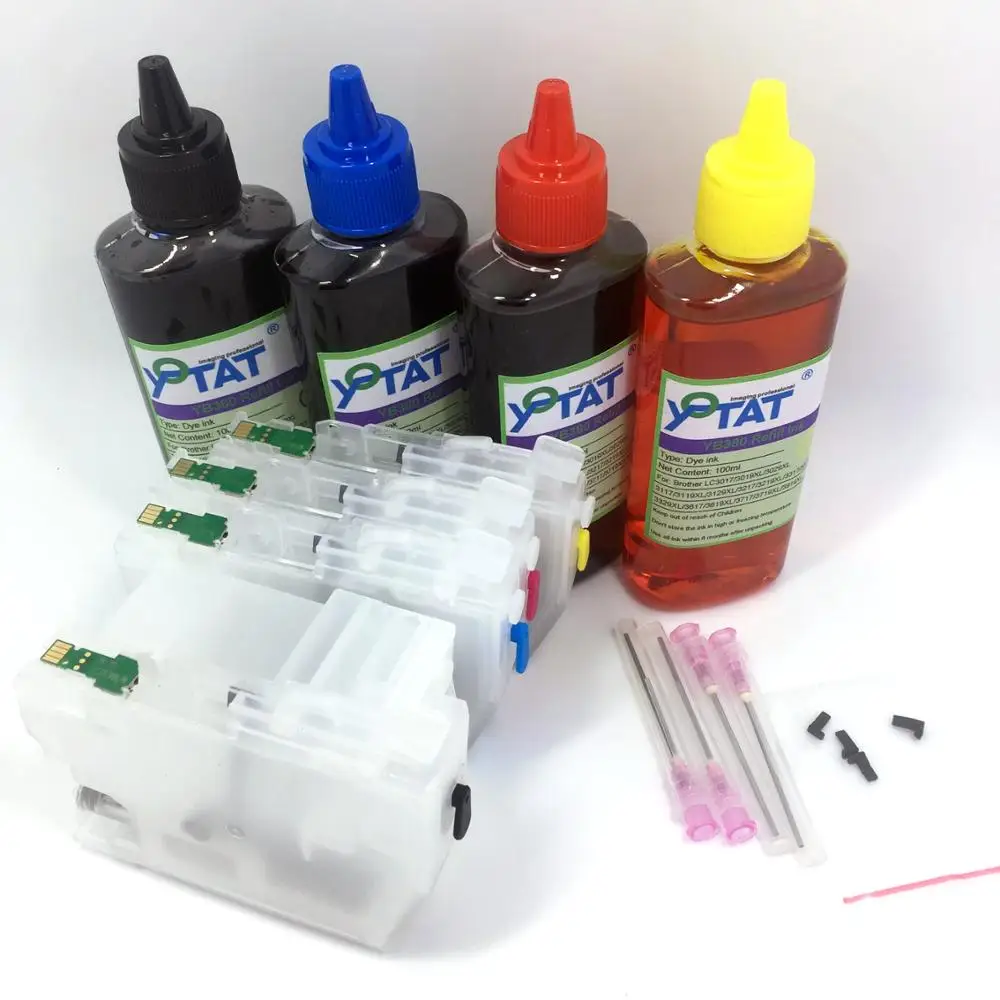YOTAT 4*100ml Dye ink + Refillable Ink Cartridge LC3219 XL LC3217 for Brother MFC-J6935DW MFC-J6930DW MFC-J5930DW MFC-J5970DW
YOTAT 4*100ml Dye ink + Refillable Ink Cartridge LC3219 XL LC3217 for Brother MFC-J6935DW MFC-J6930DW MFC-J5930DW MFC-J5970DW