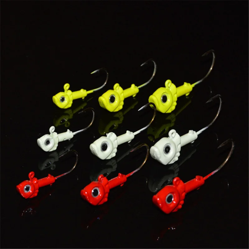 Jig Head Artificial Lures Simulation Fish Head Hook Ocean Fishing Colorful Glow Soft Worm Bait Hooks Lot 3 Pieces
Jig Head Artificial Lures Simulation Fish Head Hook Ocean Fishing Colorful Glow Soft Worm Bait Hooks Lot 3 Pieces