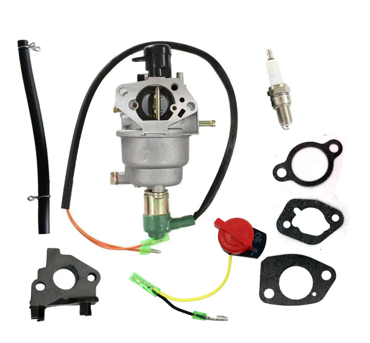 Carburetor with Intake Manifold Gasket Spark Plug for McCulloch FG5700AK FG5700MK FG6000MA FG6000MK EC6000MK 338CC Generator
Carburetor with Intake Manifold Gasket Spark Plug for McCulloch FG5700AK FG5700MK FG6000MA FG6000MK EC6000MK 338CC Generator