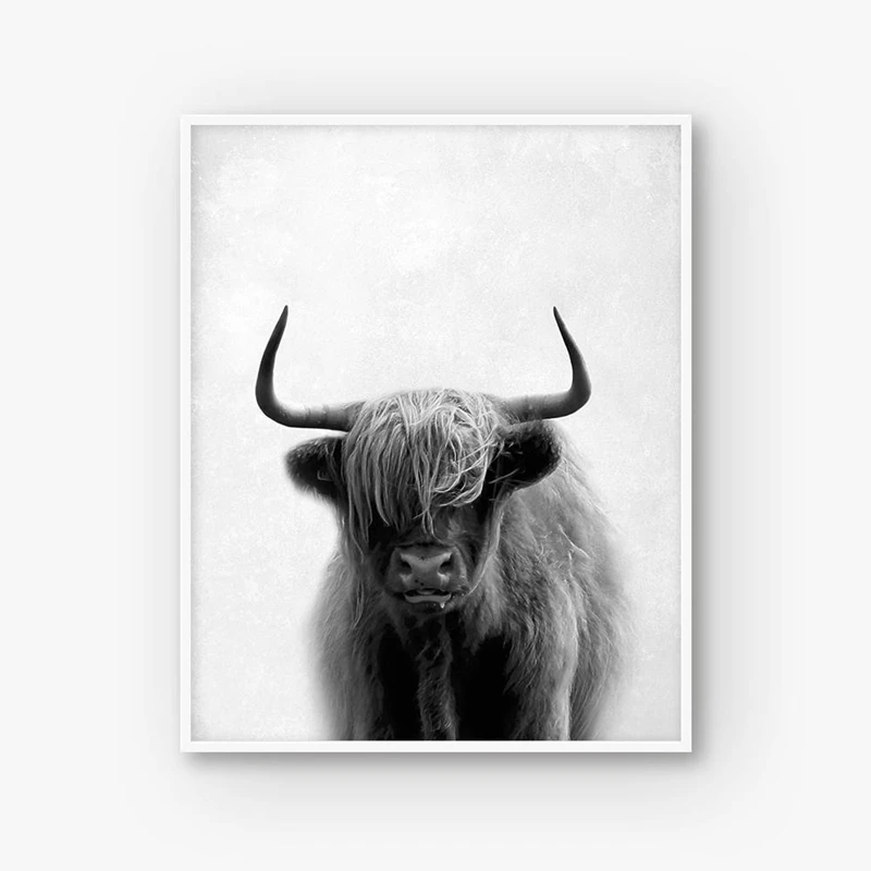 Сельскохозяйственных животных Корова живопись на холсте и плакат фон для