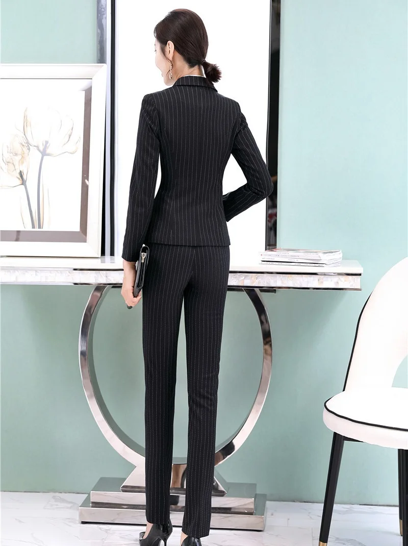 Ladies Office Business Suits With 2 Piece Sets Jackets And Pants Uniform Designs Pantsuits Fashion Striped Female Pants Suits
Ladies Office Business Suits With 2 Piece Sets Jackets And Pants Uniform Designs Pantsuits Fashion Striped Female Pants Suits