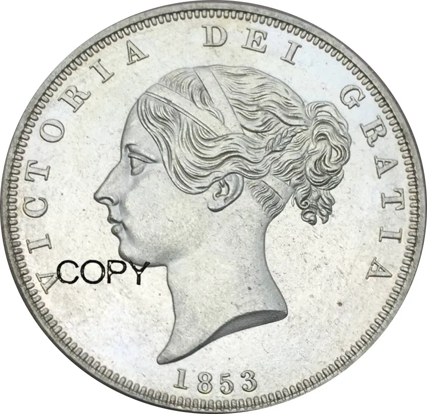 United Kingdom 1/2 Crown 1853 Victoria young head Cupronickel Plated Silver Copy Coins
United Kingdom 1/2 Crown 1853 Victoria young head Cupronickel Plated Silver Copy Coins