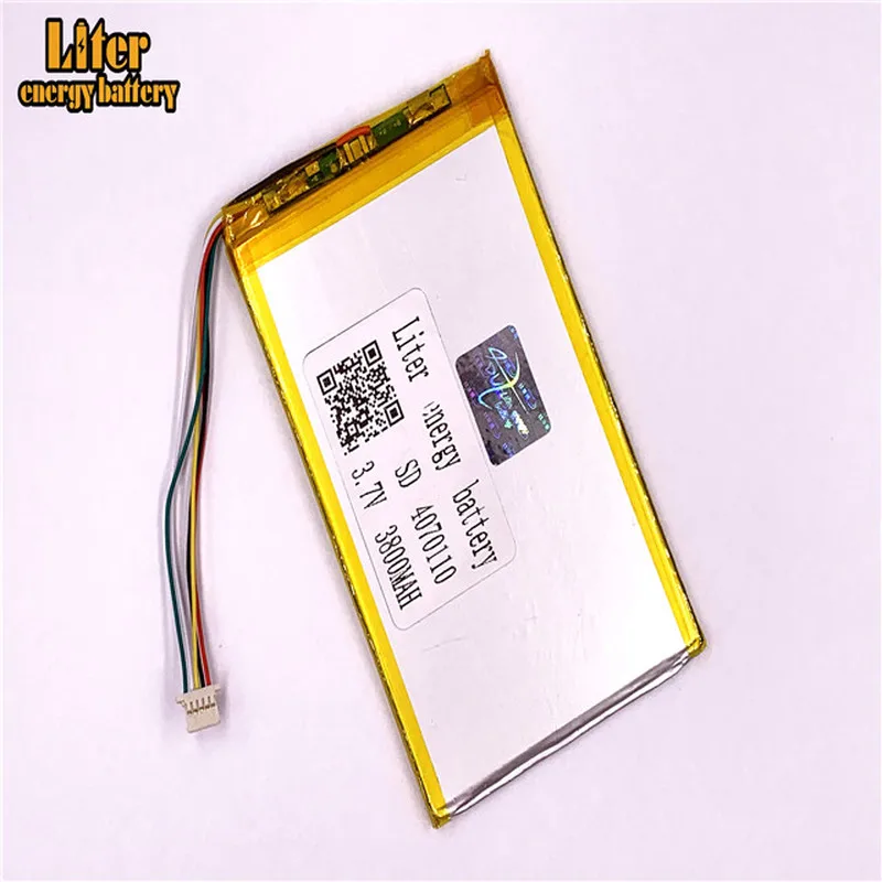 1.0MM 5pin connector 3.7v 4070110 3800mah Wholesale Li-Polymer Polymer Tablet PC Battery Lipo Lithium Battery
1.0MM 5pin connector 3.7v 4070110 3800mah Wholesale Li-Polymer Polymer Tablet PC Battery Lipo Lithium Battery