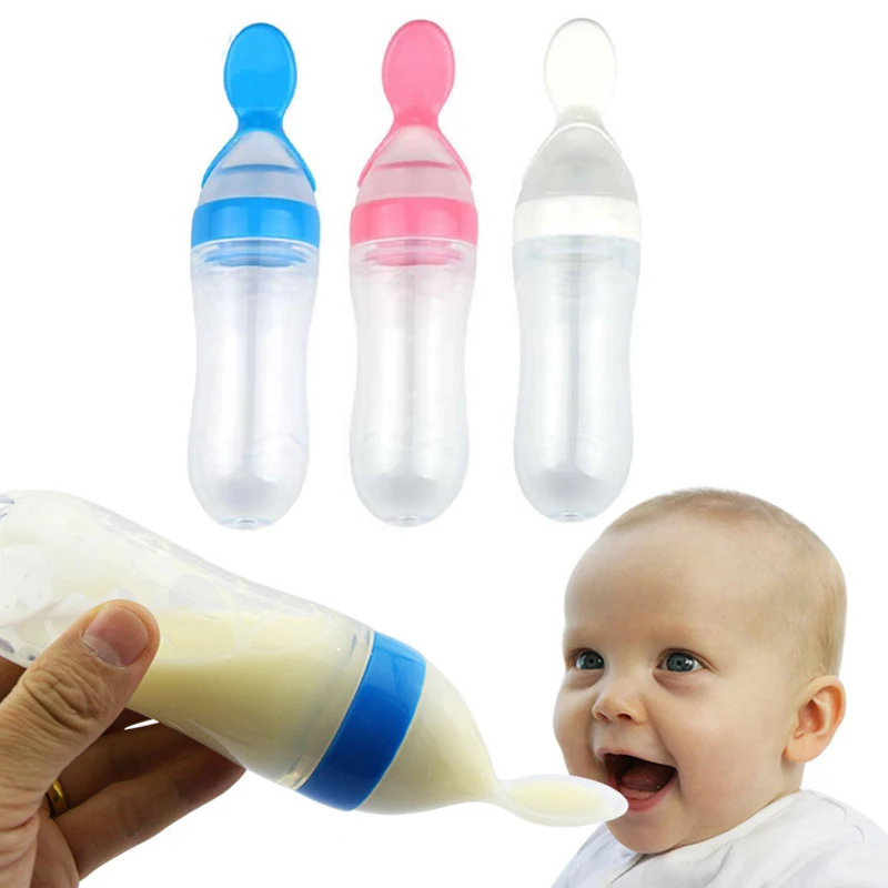 UNIKIDS New Hot Silicone Baby Spoon Training Scoop Feeding Rice Cereal Bottle Baby Feeding Spoons Cucharas Para Bebes 90ml
UNIKIDS New Hot Silicone Baby Spoon Training Scoop Feeding Rice Cereal Bottle Baby Feeding Spoons Cucharas Para Bebes 90ml