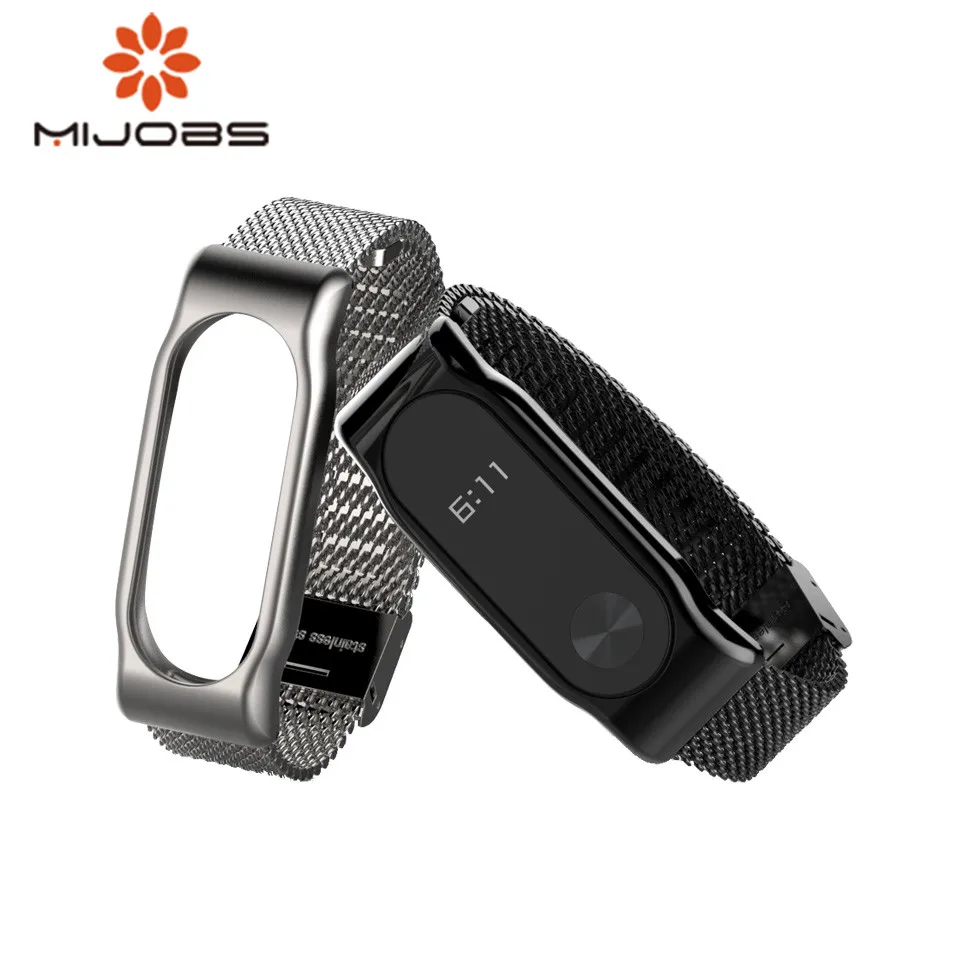 Для Mi Band 2 браслет на запястье band2 смарт черный магнит металлический для xiaomi