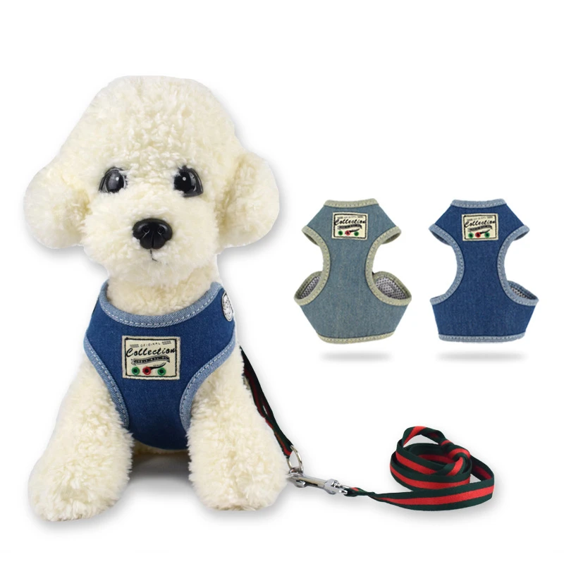 Fashion Denim Pet Harness Suit Safety Walking Teddy Puppy Chest Vest Cat Dog Harness with Dog Leash Pet Supplies
Fashion Denim Pet Harness Suit Safety Walking Teddy Puppy Chest Vest Cat Dog Harness with Dog Leash Pet Supplies
