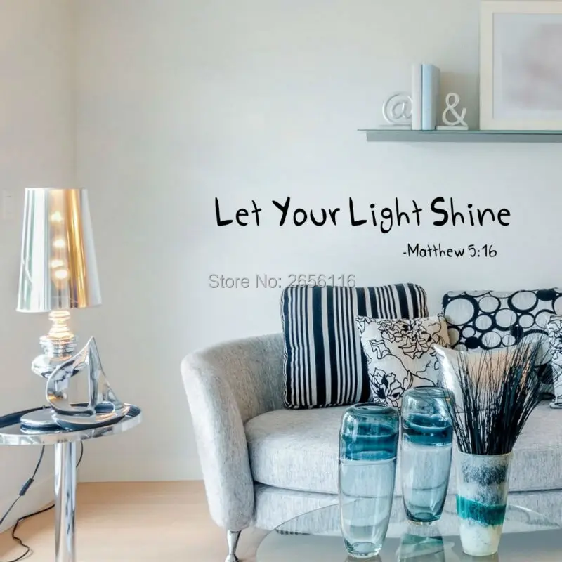 Виниловые настенные наклейки с цитатами надписью Let Your светильник Shine|mural