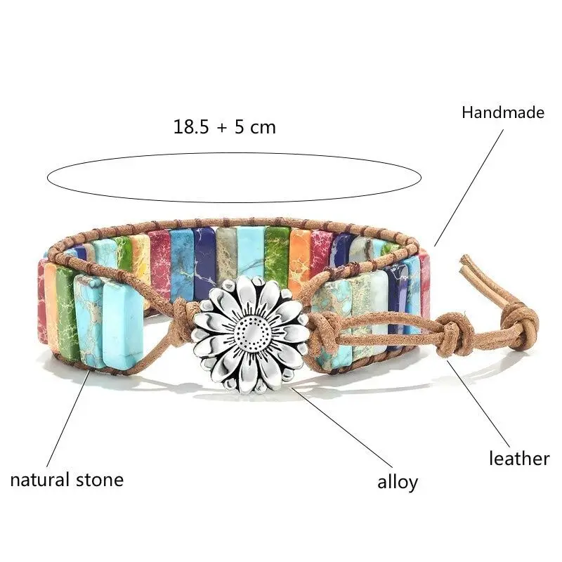 SEDmart 7 Chakra Natural Emperor Stone Bead Bracelet for Women Men Handmade Leather Rope Adjustable Jewelry Gift Souvenir Hot
SEDmart 7 Chakra Natural Emperor Stone Bead Bracelet for Women Men Handmade Leather Rope Adjustable Jewelry Gift Souvenir Hot
