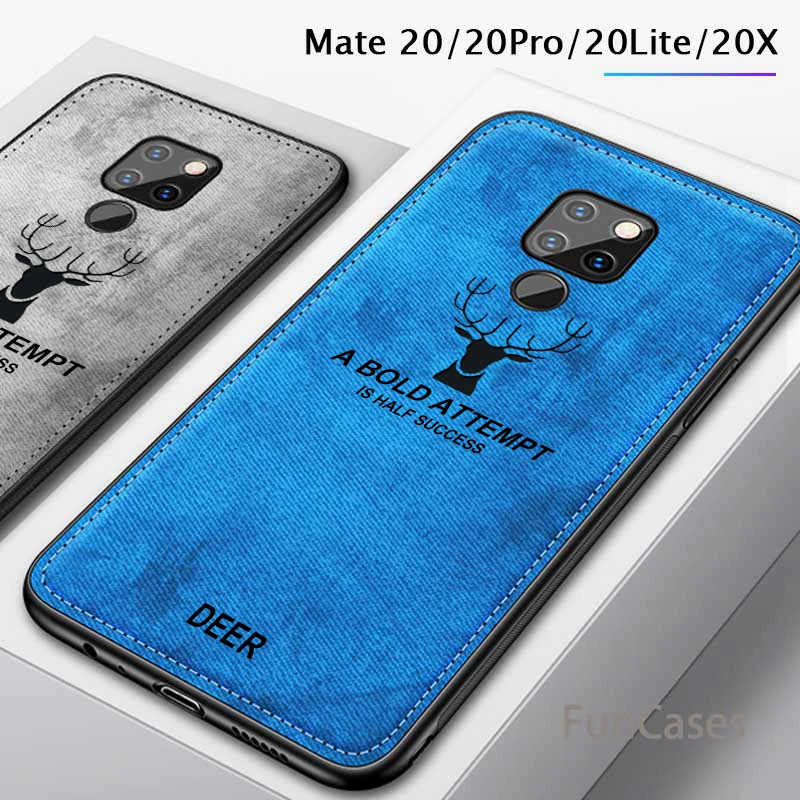Мягкий ТПУ Край холст тисненый Олень чехол для телефона huawei mate 20 pro x lite honor 8x mate20pro