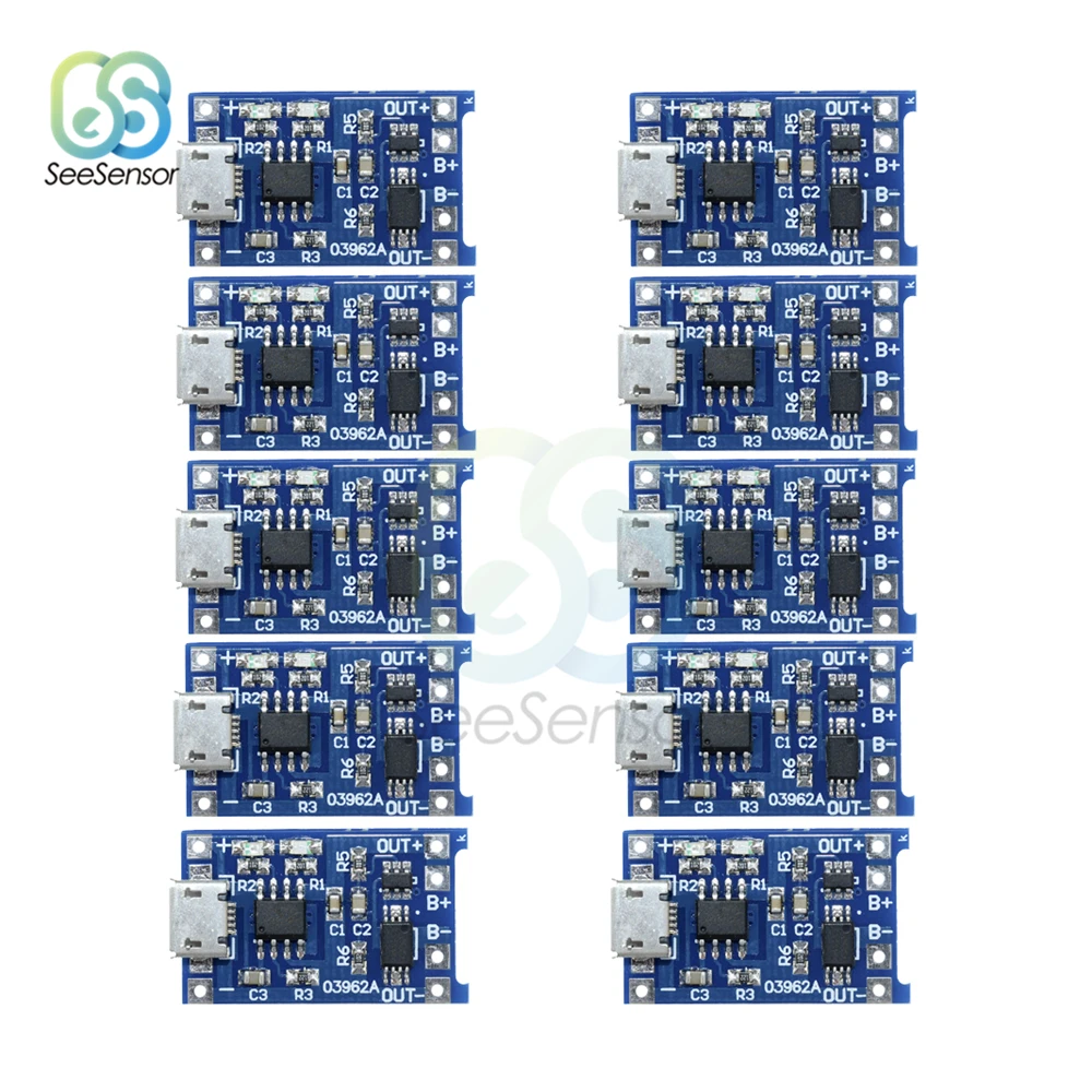 10 шт. зарядная плата TP4056 с Micro USB 5 В 1A 18650|Детали и аксессуары для приборов| |