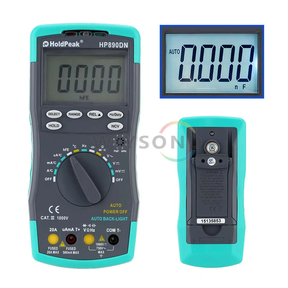 Цифровой мультиметр M080 HP-890DN HP890DN, светодиодный мультиметр DMM с детектором бесконтактного напряжения, тока, тестер емкости, подсветка
Цифровой мультиметр M080 HP-890DN HP890DN, светодиодный мультиметр DMM с детектором бесконтактного напряжения, тока, тестер емкости, подсветка