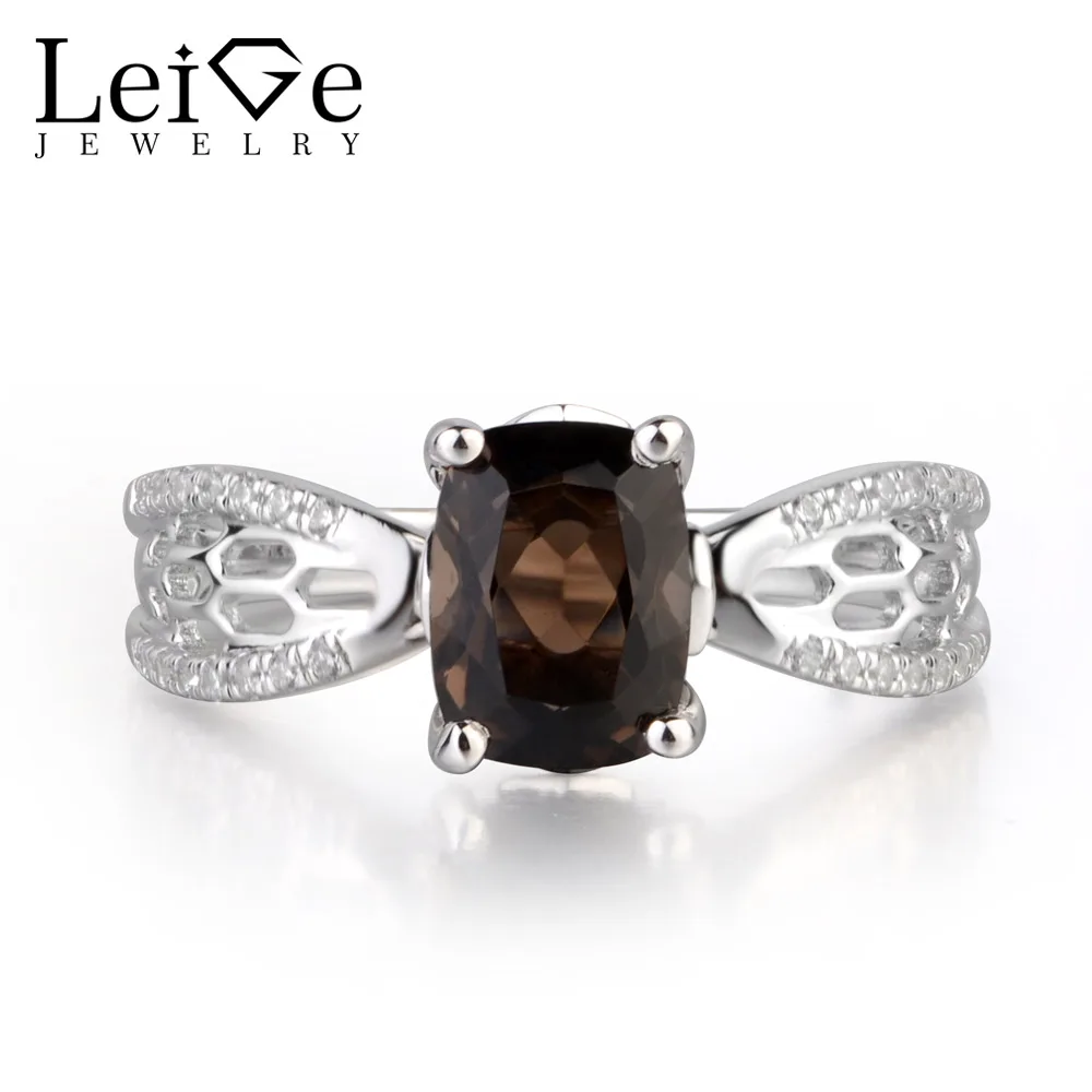 Leige Jewelry Natural Brown Color Smoky Quartz Gemstone Cushion Cut Prong Setting Anniversary Hollow Silver Rings Classic Gifts
Leige Jewelry Natural Brown Color Smoky Quartz Gemstone Cushion Cut Prong Setting Anniversary Hollow Silver Rings Classic Gifts