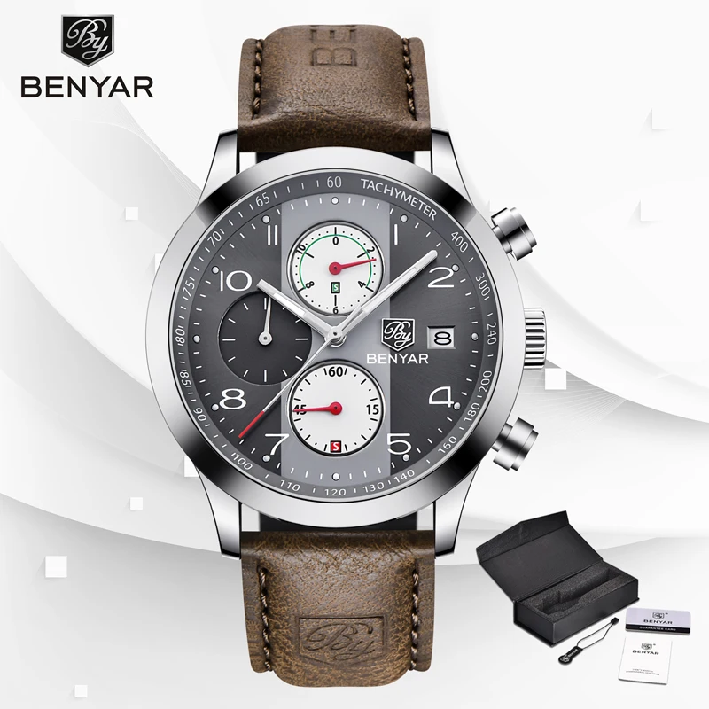 Wristwatches Quartz Watch Military Chronograph BENYAR Watches Men Reloj Hombre Luminous Pointer Waterproof Sports Male Watches
Wristwatches Quartz Watch Military Chronograph BENYAR Watches Men Reloj Hombre Luminous Pointer Waterproof Sports Male Watches