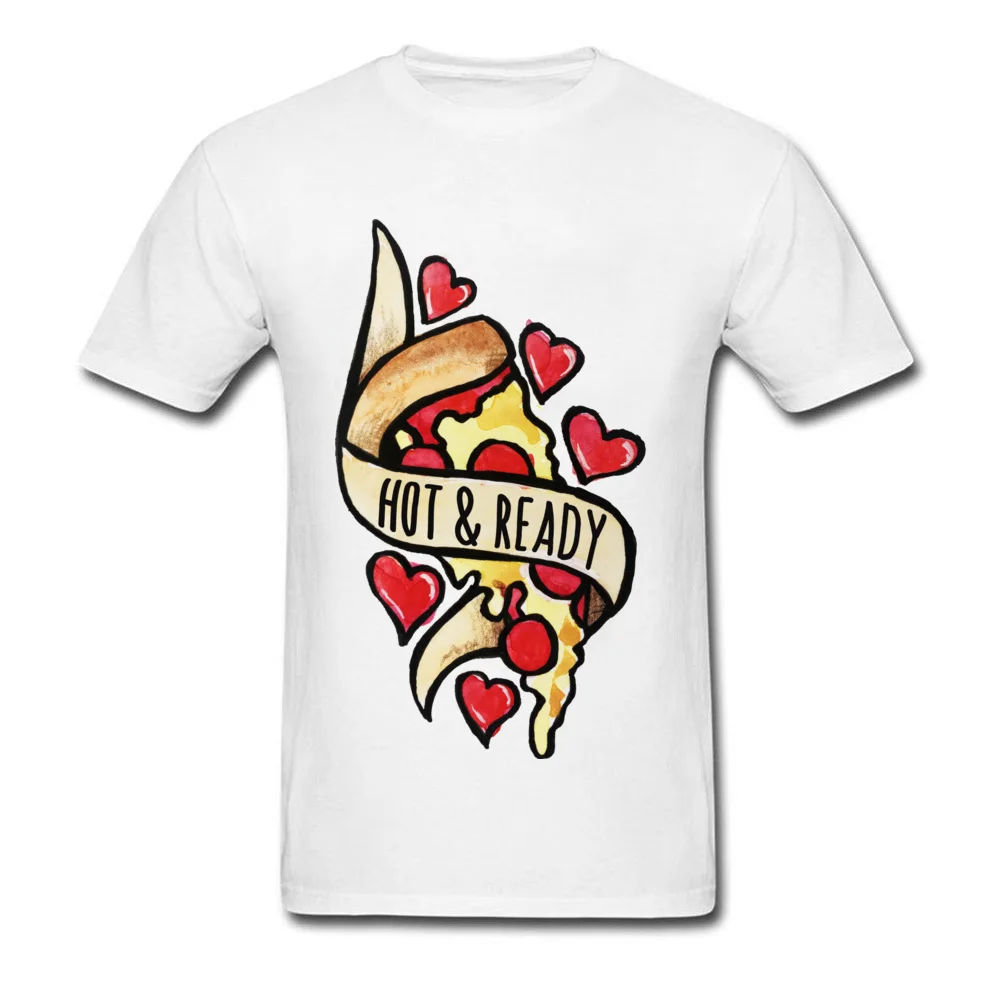 Мужская хлопковая футболка с круглым вырезом и принтом Red Hearts Pizza летние футболки