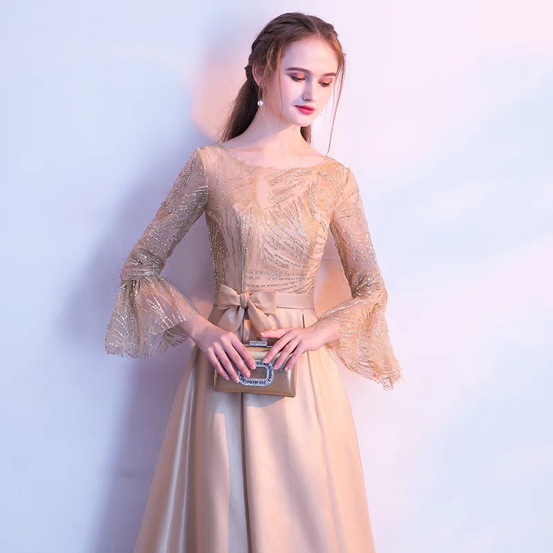 Gold Long Sleeve Chinese Oriental Party Wedding Female Cheongsam Bridesmaid Evening Dress Elegant Celebrity Banquet Dresses
Gold Long Sleeve Chinese Oriental Party Wedding Female Cheongsam Bridesmaid Evening Dress Elegant Celebrity Banquet Dresses