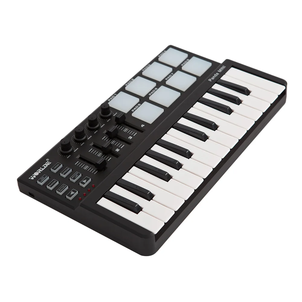 Worlde Panda Мини Портативная 25-клавишная USB-клавиатура и барабанная Панель MIDI-контроллер
Worlde Panda Мини Портативная 25-клавишная USB-клавиатура и барабанная Панель MIDI-контроллер