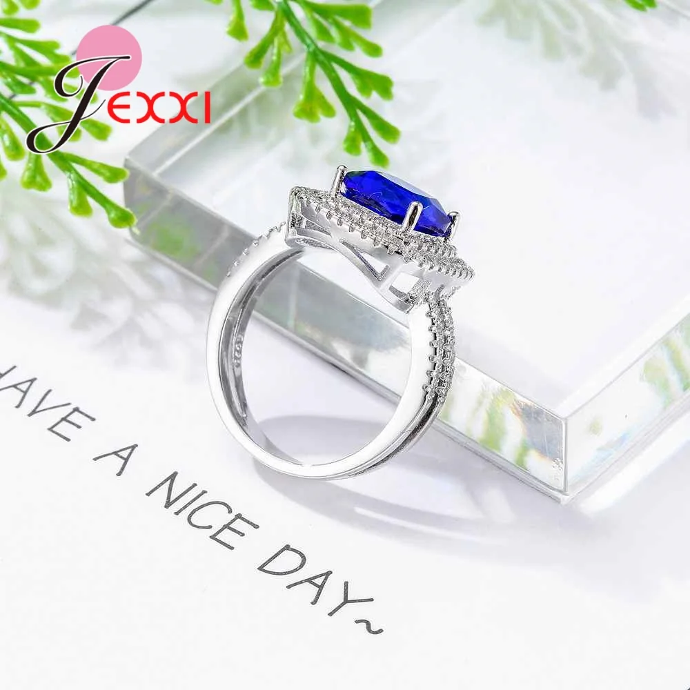 Trendy Wedding Engagement Jewelry Double Square Blue Austrian Crystal Ring Women Finger Ring 925 Sterling Silver Bague
Trendy Wedding Engagement Jewelry Double Square Blue Austrian Crystal Ring Women Finger Ring 925 Sterling Silver Bague