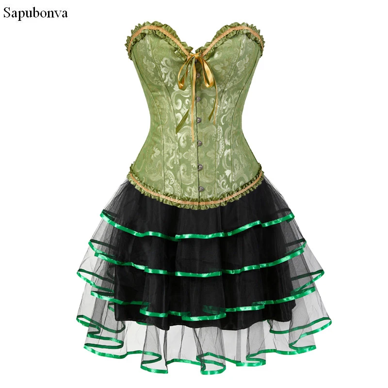 Sapubonva burlesque corset and skirt set plus size halloween costumes victorian corset dresses party floral fashion sexy green
Sapubonva burlesque corset and skirt set plus size halloween costumes victorian corset dresses party floral fashion sexy green