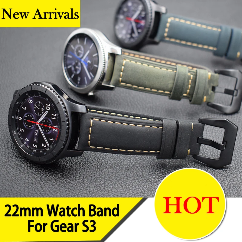 

Newest 22mm Genuine Leather Watch Band For Huawei Watch 2 Pro Big Metal Buckle For Samsung Gear S3 Classic Frontier Huami Watch