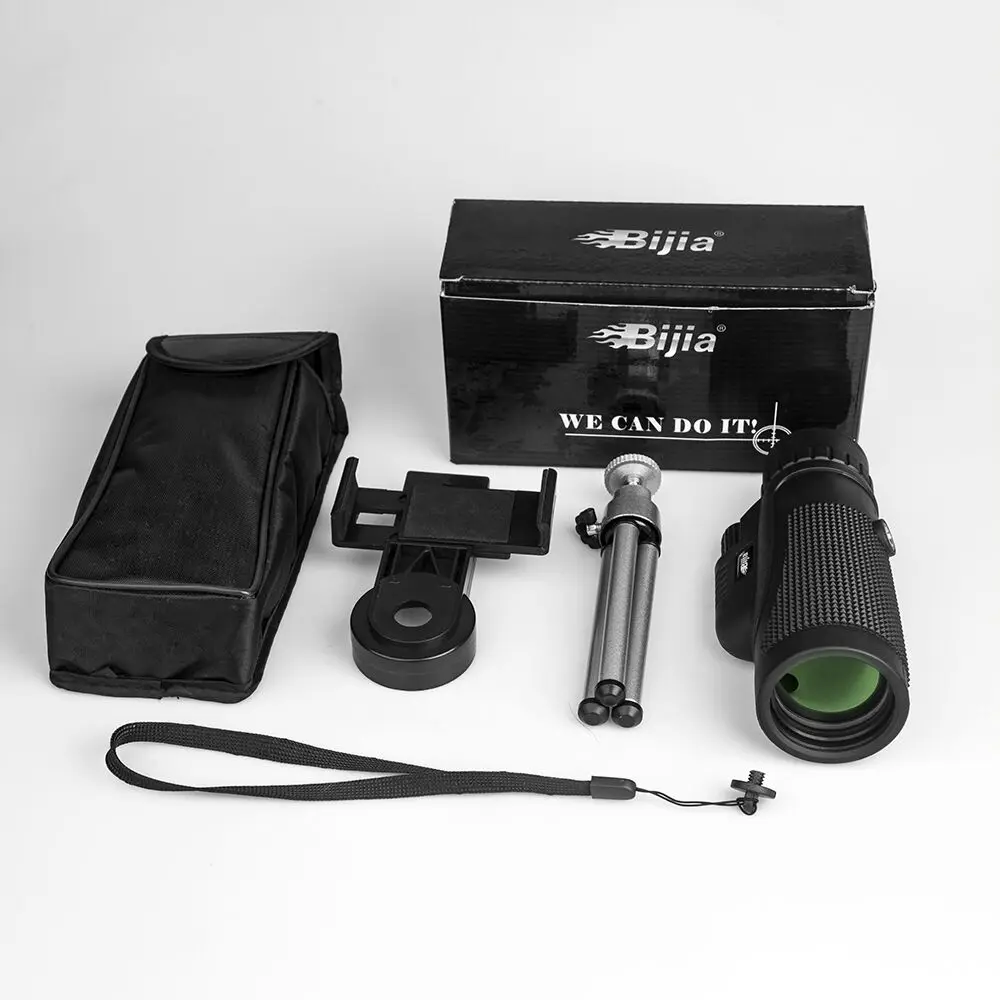 BIJIA 12x50 BAK4 Monocular Telescope HD Mini Monocular Outdoor Hunting Camping Scopes With Phone Clip Tripod
BIJIA 12x50 BAK4 Monocular Telescope HD Mini Monocular Outdoor Hunting Camping Scopes With Phone Clip Tripod