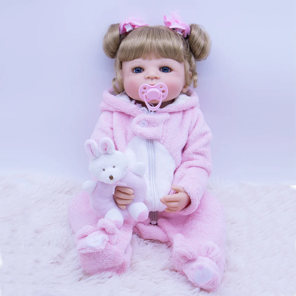 22" girl doll reborn silicone vinyl child play house toys bebe gift reborn boneca wear pink plush clothes Alive Babies playmate
22" girl doll reborn silicone vinyl child play house toys bebe gift reborn boneca wear pink plush clothes Alive Babies playmate