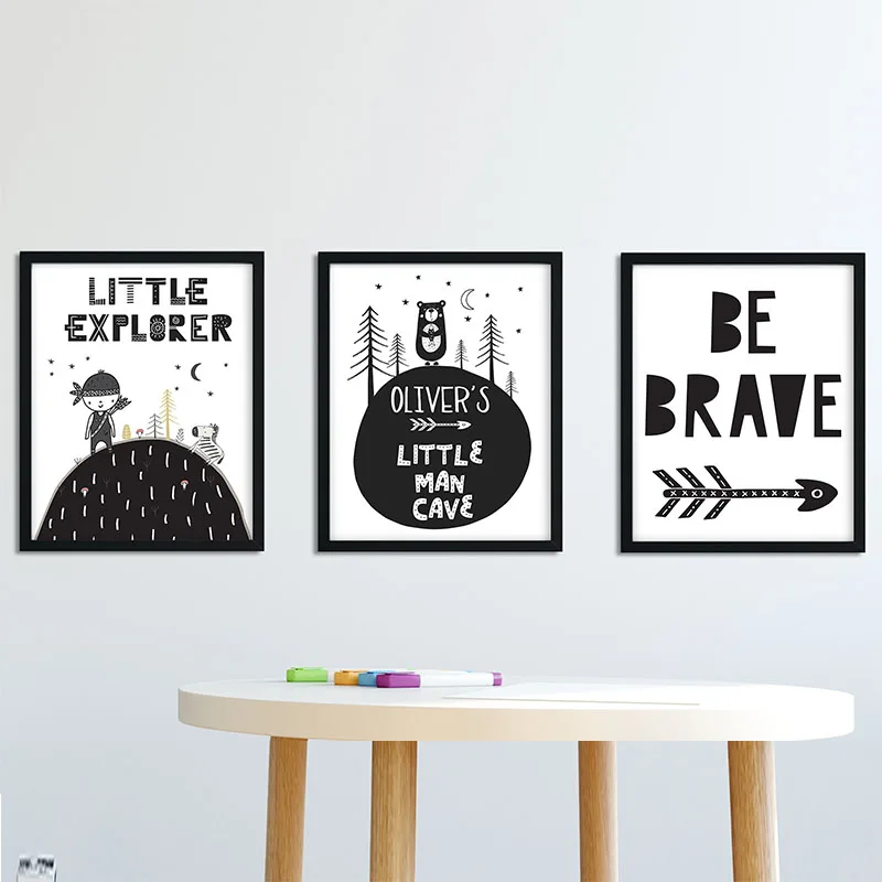 Boys Name Sign Poster Adventure Nursery Wall Art Cartoon Bear Canvas Painting Black Posters and White Prints Kids Bedroom Decor
Boys Name Sign Poster Adventure Nursery Wall Art Cartoon Bear Canvas Painting Black Posters and White Prints Kids Bedroom Decor