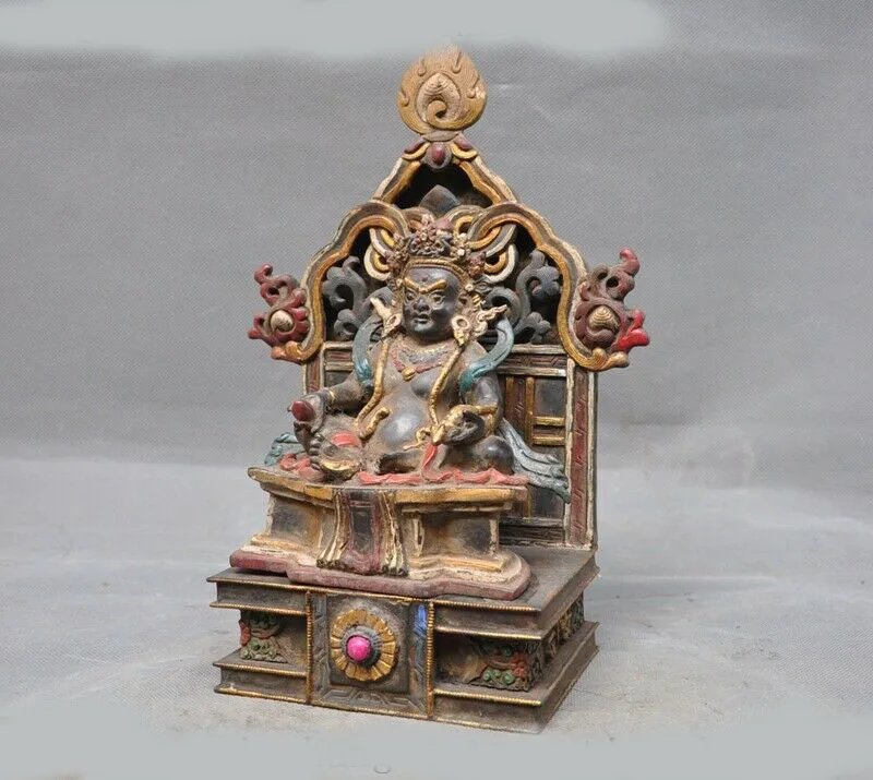 wedding decoration 10"Tibet Buddhism Bronze Painted inlay gem Yellow Jambhala Mammon Buddha statue
wedding decoration 10"Tibet Buddhism Bronze Painted inlay gem Yellow Jambhala Mammon Buddha statue