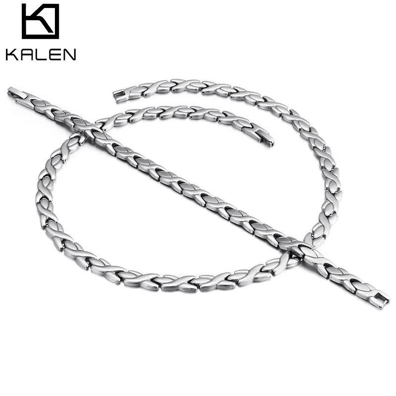 Kalen Unique Stainless Steel Jewelry Sets For Women Trendy 3 Colors X Bracelet & Necklace Set Bijoux Costume Accessories 470mm
Kalen Unique Stainless Steel Jewelry Sets For Women Trendy 3 Colors X Bracelet & Necklace Set Bijoux Costume Accessories 470mm
