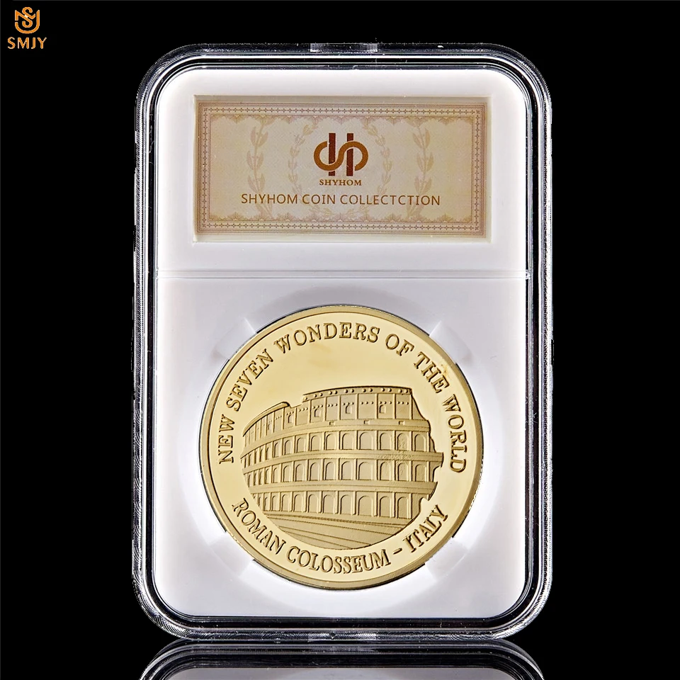 World Famous Landmarks Seven Wonders Euro Colosseum Gold Plated Token Collectibles Coin Value W/PCCB Display Box
World Famous Landmarks Seven Wonders Euro Colosseum Gold Plated Token Collectibles Coin Value W/PCCB Display Box