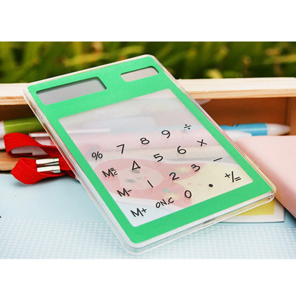 Hot Sale Solar Ultra Slim Touchscreen LCD 8 Digit Electronic Transparent Calculator Home Office Use
Hot Sale Solar Ultra Slim Touchscreen LCD 8 Digit Electronic Transparent Calculator Home Office Use