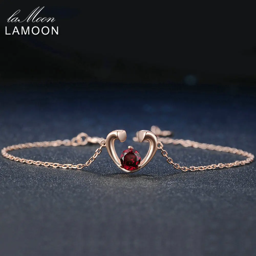 Lamoon Heart 100% Natural Gemstone Classic Red 0.6ct Garnet 925 Sterling Silver Jewelry Chain Charm Bracelet S925 LMHI012
Lamoon Heart 100% Natural Gemstone Classic Red 0.6ct Garnet 925 Sterling Silver Jewelry Chain Charm Bracelet S925 LMHI012