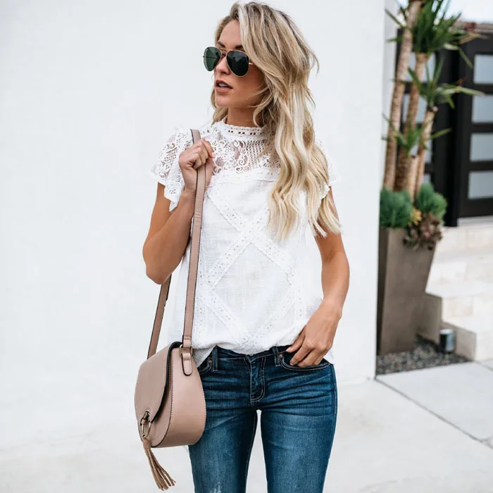 2019 Patchwork Sexy White Lace Blouse Shirt Women Short Sleeve Female Blouses Lady Vestidos Summer Hollow Out Tops Blusa Clothes
2019 Patchwork Sexy White Lace Blouse Shirt Women Short Sleeve Female Blouses Lady Vestidos Summer Hollow Out Tops Blusa Clothes