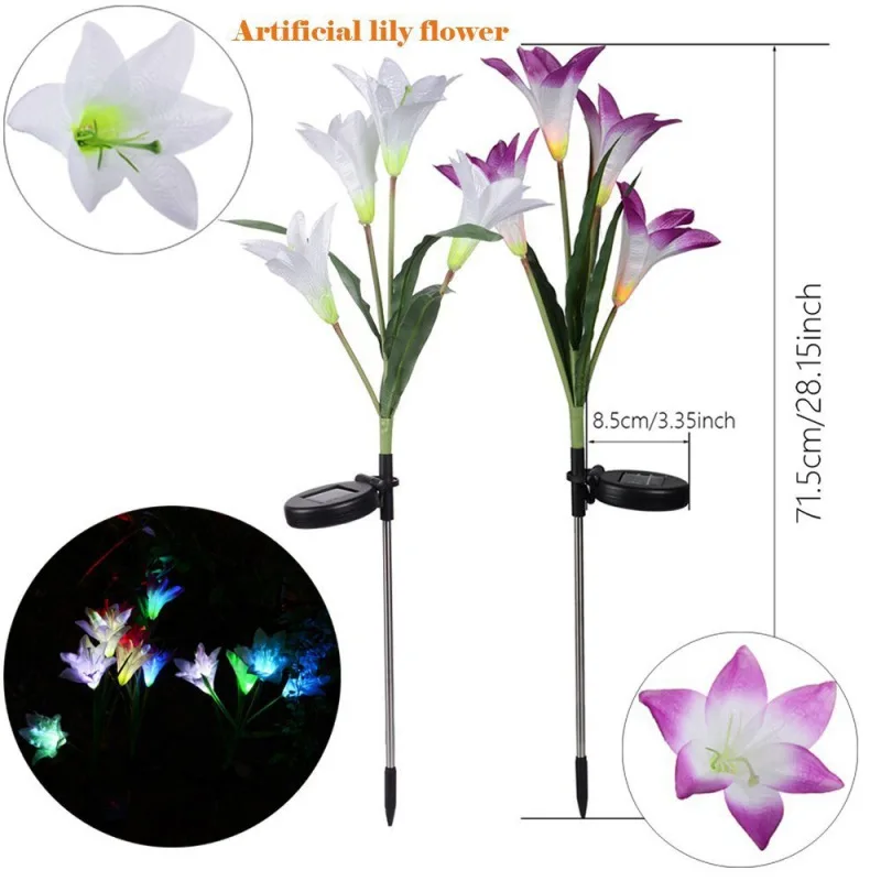 LED Lily Flower Lamps For Home Garden Yard Lawn Pathway Party Decorative Landscape Light Outdoor Solar Powered Lights
LED Lily Flower Lamps For Home Garden Yard Lawn Pathway Party Decorative Landscape Light Outdoor Solar Powered Lights