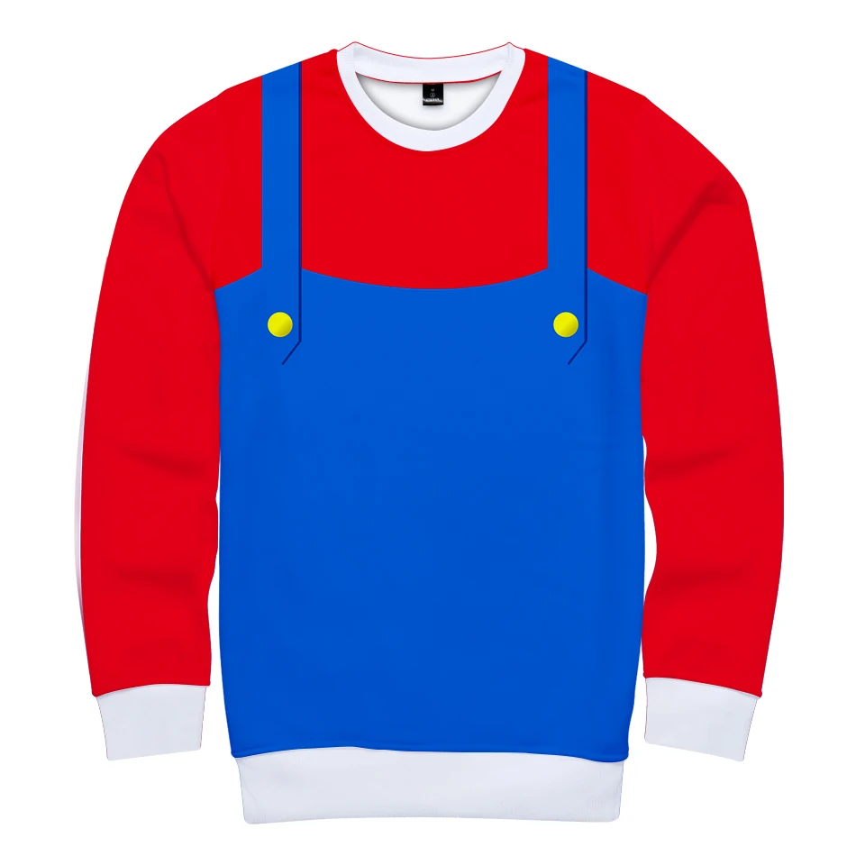 3D Mario Red Uncle готический винтажный комплект из двух предметов толстовки для пар