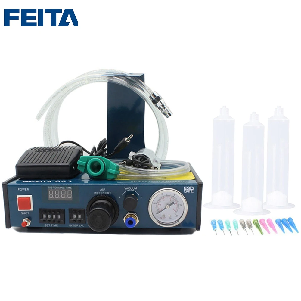 FEITA 983 Automatic Digital Glue Dispener Machine Auto Fluid Dripping Controller Desktop Epoxy Dropper Dispensing Machine
FEITA 983 Automatic Digital Glue Dispener Machine Auto Fluid Dripping Controller Desktop Epoxy Dropper Dispensing Machine