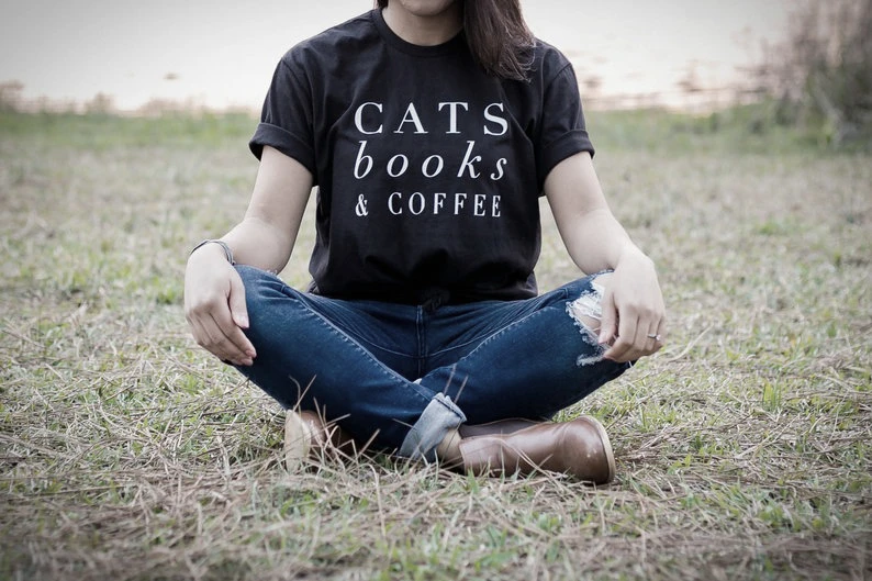 Cats books & coffee Letters Women tshirt Cotton Casual Funny t shirt For Lady Yong Girl Top Tee Drop Ship S-205
Cats books & coffee Letters Women tshirt Cotton Casual Funny t shirt For Lady Yong Girl Top Tee Drop Ship S-205