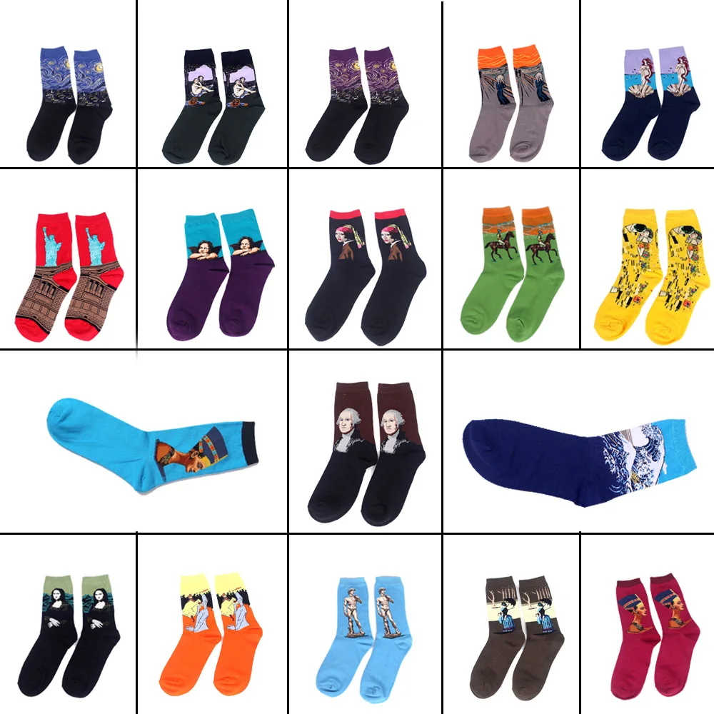 Winter Spring New Fashion Funny Retro cotton socks men Women Crew Art Van Gogh Mural World Famous Painting Series Oil male socks
Winter Spring New Fashion Funny Retro cotton socks men Women Crew Art Van Gogh Mural World Famous Painting Series Oil male socks