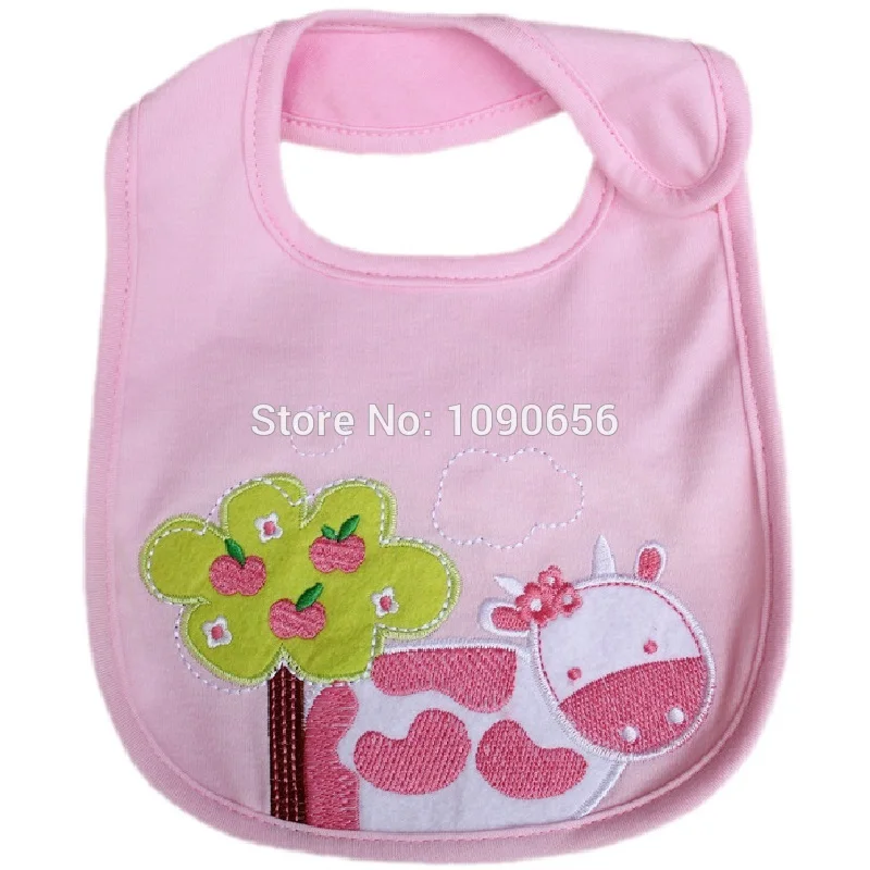 Фото Розовый нагрудник для кормления маленьких девочек полотенце NB разрывная ткань