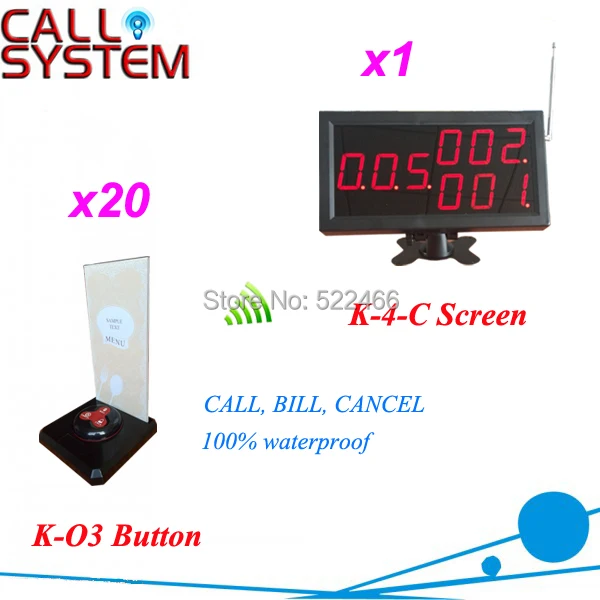 New arrival Wireless Call Bell System for restaurant cafe with 20 table buttons and 1 number display
New arrival Wireless Call Bell System for restaurant cafe with 20 table buttons and 1 number display