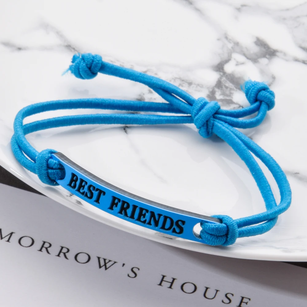 Модный Эластичный Плетеный браслет Best Friends регулируемые браслеты ручной работы