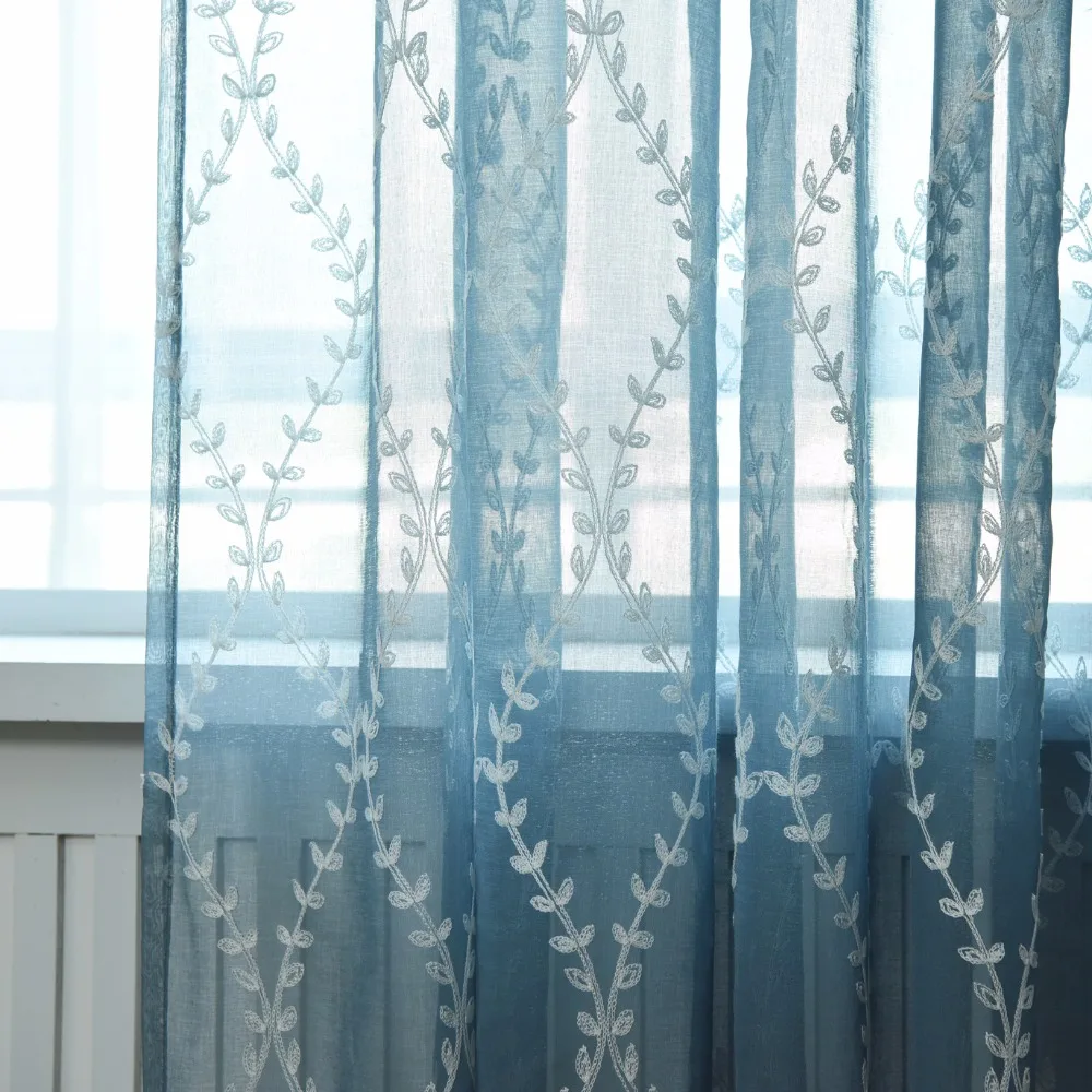 2018 Hot Sales blue Embroidered european waves style Window sheers Home Decor Window Curtain Cut Flowers Window tulles 1pc
2018 Hot Sales blue Embroidered european waves style Window sheers Home Decor Window Curtain Cut Flowers Window tulles 1pc