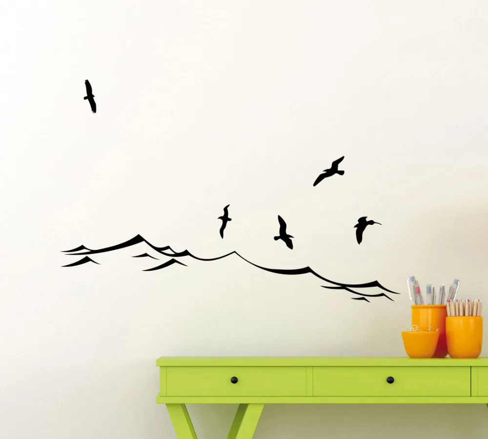 Sea Wall Decals Waves Birds Gull Ocean Bathroom Vinyl Wall Sticker Marine Beach Nautical Nursery Kids Bedroom Art Decor ZB217
Sea Wall Decals Waves Birds Gull Ocean Bathroom Vinyl Wall Sticker Marine Beach Nautical Nursery Kids Bedroom Art Decor ZB217