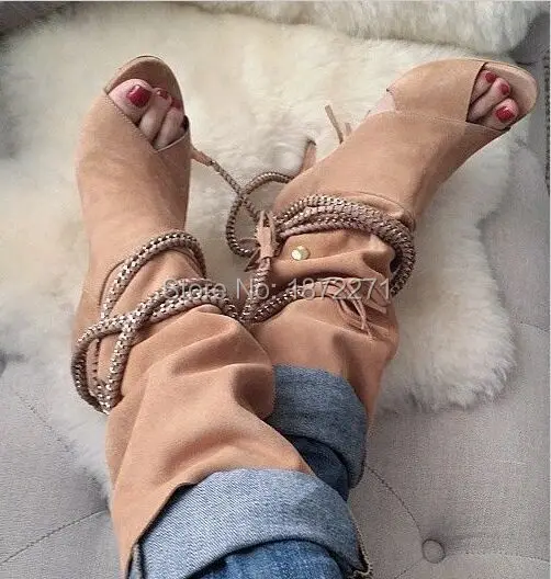 New arrival apricot black women short suede leather boots peep toe chain wrap high heels pumps party dress shoes size 34 to 42
New arrival apricot black women short suede leather boots peep toe chain wrap high heels pumps party dress shoes size 34 to 42