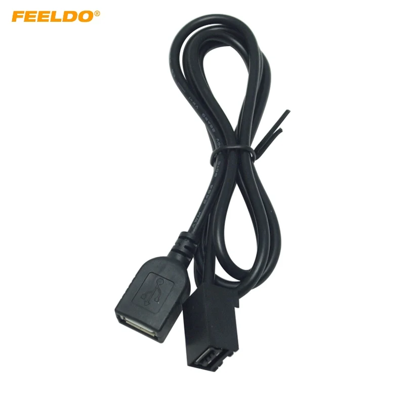 FEELDO 1 шт. автомобильный AUX USB кабель адаптер штекер женский порт удлинитель для