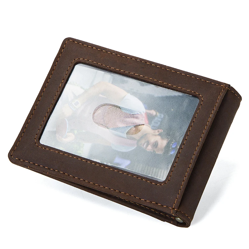 CONTACT'S Мужской тонкий бумажник из натуральной кожи с застежками RFID двойным