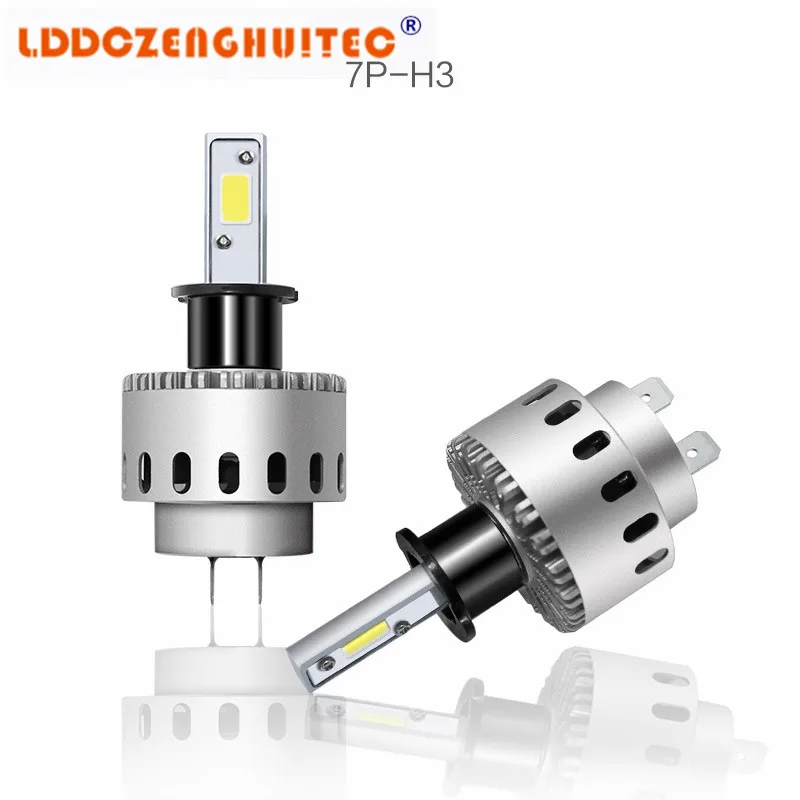 Lddczenghuitec 7 P H4 H7 H11 1 пара светодиодный фар автомобиля УДАРА фишек H1 9005 9006 50 Вт