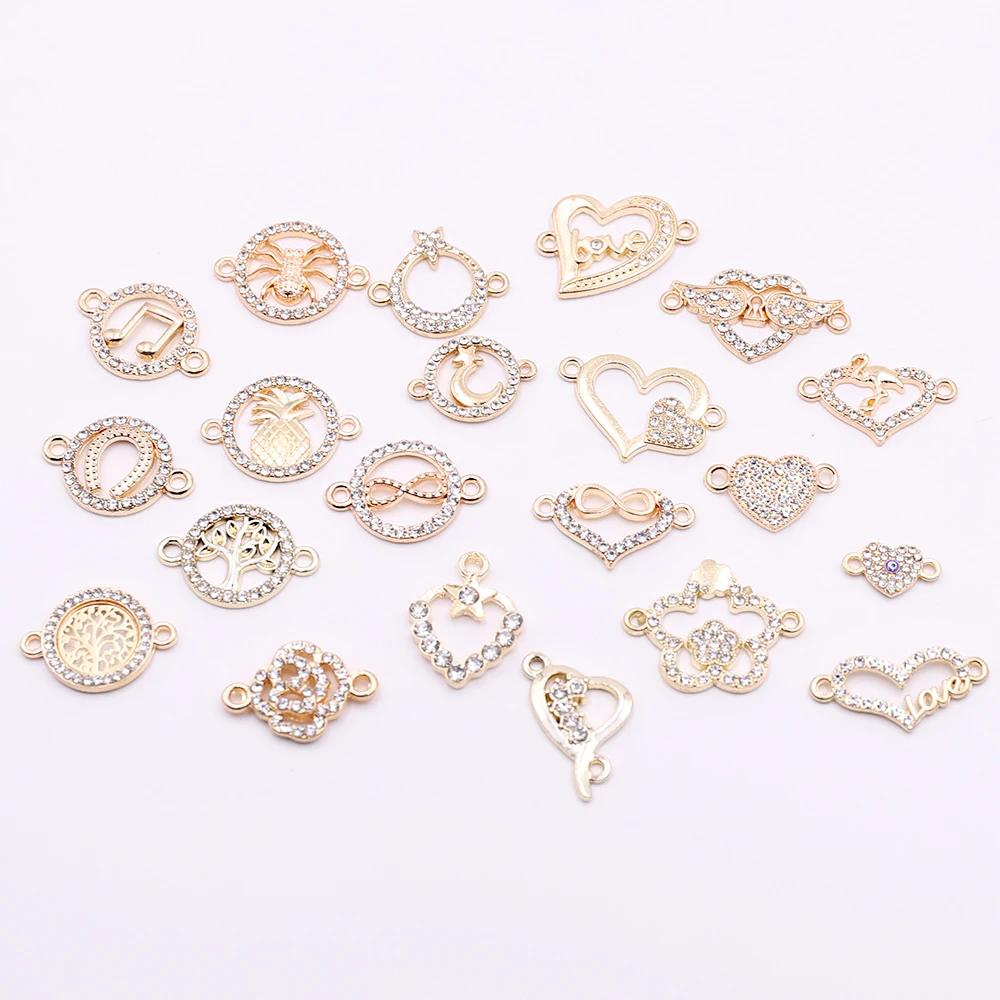10 Pcs Gold Heart Shaped Connectors Charms With Rhinestone Animal Round Connectors Accessories For Jewelry Making For Sale
10 Pcs Gold Heart Shaped Connectors Charms With Rhinestone Animal Round Connectors Accessories For Jewelry Making For Sale