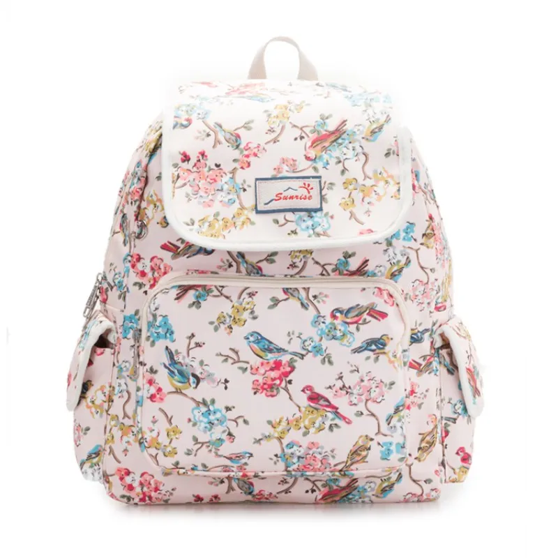 Лето 2017 г. новые женские 5 цветов цветок с принтом птиц Мода Bagpack рюкзаки студент