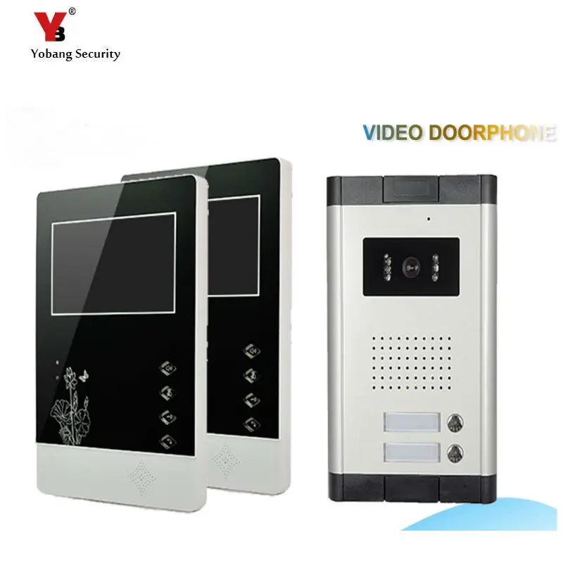 Yobang Security freeship 4.3 inch Apartments of 2 Units Kit Video Door Phone Video Intercom Entrance Doorbell phone Night Vision
Yobang Security freeship 4.3 inch Apartments of 2 Units Kit Video Door Phone Video Intercom Entrance Doorbell phone Night Vision